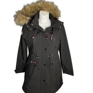 Canada Weather Gear Super Black Parka Jacket Coat XL Faux Fur Hood